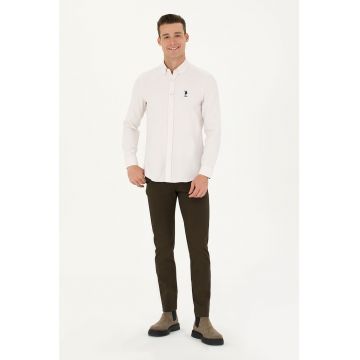 Camasa slim fit cu guler Oxford