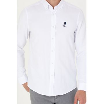 Camasa slim fit cu guler Oxford