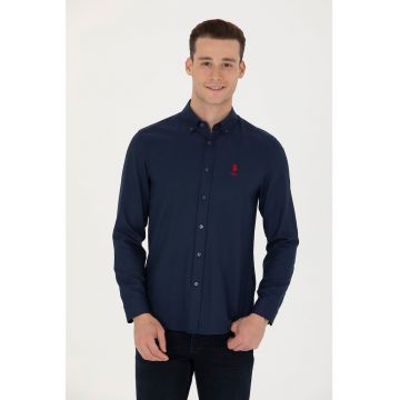 Camasa slim fit cu guler Oxford