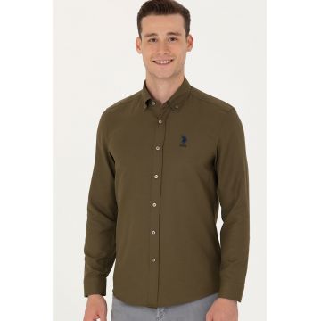 Camasa slim fit cu guler Oxford