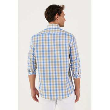 Camasa slim fit cu model gingham
