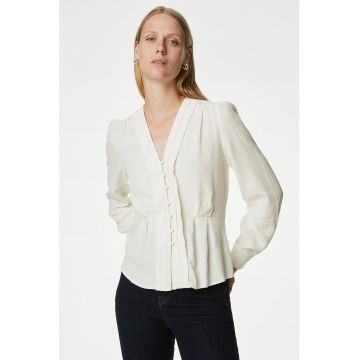Camasa-tunica regular fit cu maneci bufante