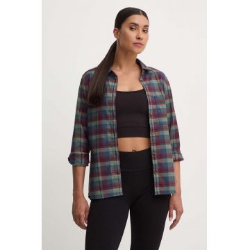 Fjallraven cămașă Singi femei, culoarea verde, cu guler clasic, regular