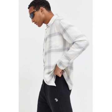 Hollister Co. camasa din bumbac barbati, culoarea gri, cu guler clasic, regular