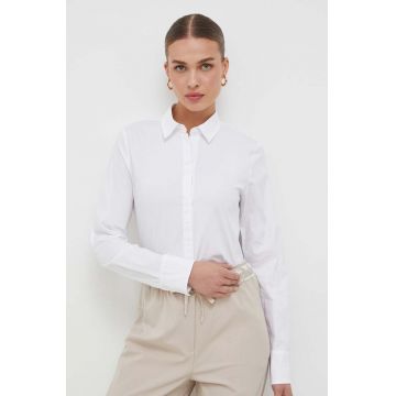 MAX&Co. camasa femei, culoarea alb, cu guler clasic, regular