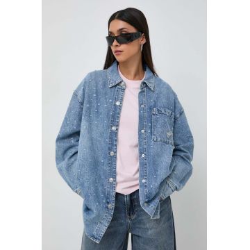 Miss Sixty camasa jeans femei, cu guler clasic, relaxed