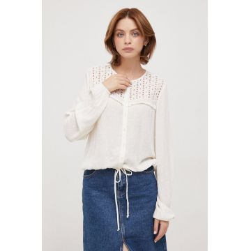 Pepe Jeans camasa ISABEL femei, culoarea bej, regular