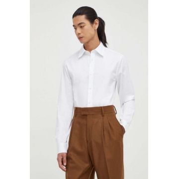 Tiger Of Sweden camasa barbati, culoarea alb, cu guler clasic, slim