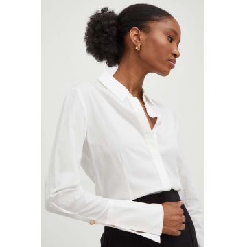 Answear Lab camasa femei, culoarea alb, cu guler clasic, slim