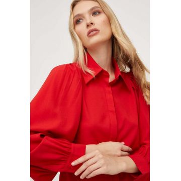 Answear Lab camasa femei, culoarea rosu, cu guler clasic, regular