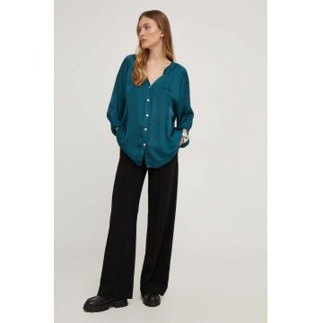 Answear Lab camasa femei, culoarea turcoaz, regular