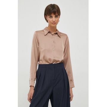 Artigli camasa femei, culoarea bej, cu guler clasic, regular
