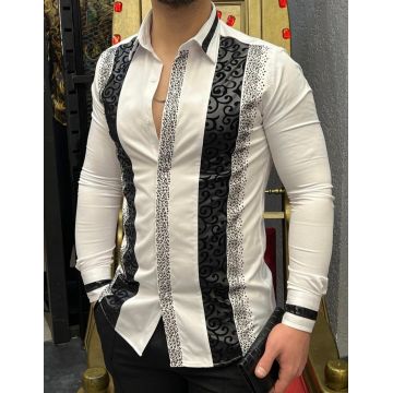 Camasa barbati alba slim fit pentru evenimente B8370 O4-5.2