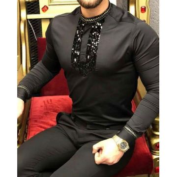 Camasa barbati neagra slim fit pentru evenimente B6129 O4-5.1