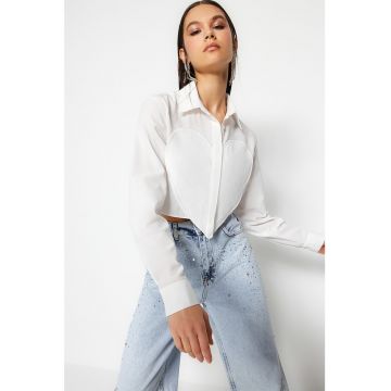 Camasa crop cu model cu inima