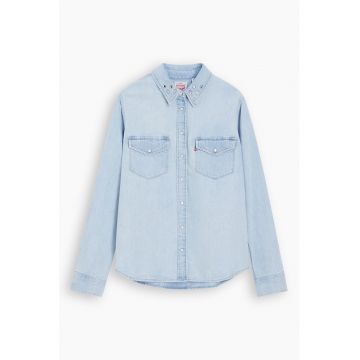 Camasa de denim cu buzunare pe piept