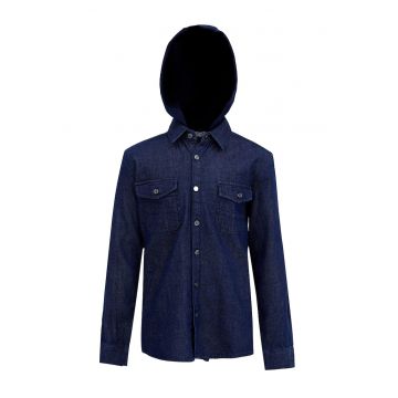 Camasa de denim cu gluga