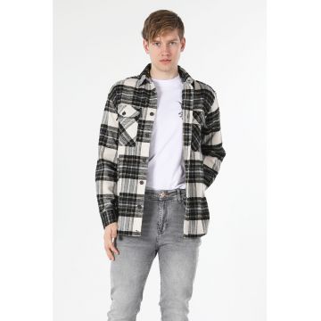 Camasa in carouri cu buzunare pe piept