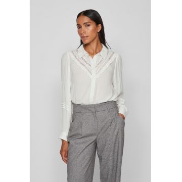 Camasa regular fit cu volane si broderie
