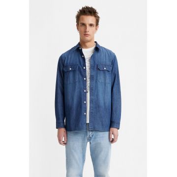 Camasa relaxed fit din denim cu buzunare cu clapa