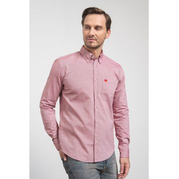 Camasa slim fit cu buzunar pe piept Evito
