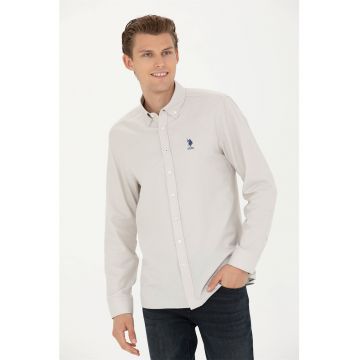 Camasa slim fit cu guler fixat cu nasturi