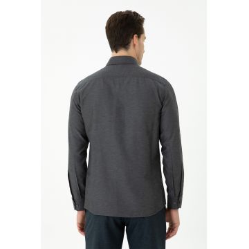 Camasa slim fit cu guler fixat cu nasturi