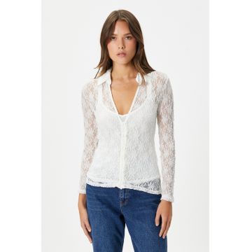 Camasa slim fit de dantela