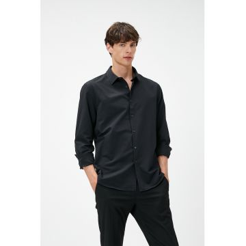 Camasa slim fit din amestec de bumbac