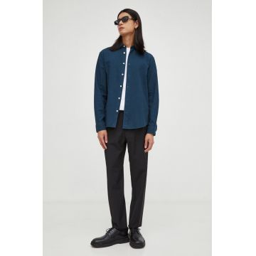 Marc O'Polo camasa din bumbac barbati, culoarea albastru marin, cu guler clasic, regular