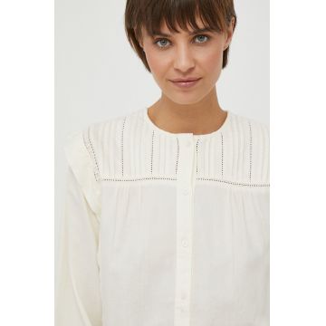 Pepe Jeans camasa din bumbac femei, culoarea bej, regular