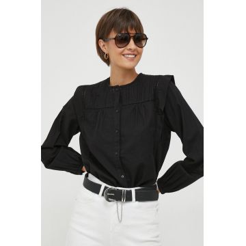 Pepe Jeans camasa din bumbac Jaxie femei, culoarea negru, regular