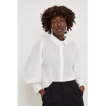 Answear Lab camasa femei, culoarea alb, cu guler clasic, regular