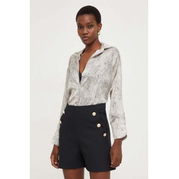 Answear Lab camasa femei, culoarea bej, cu guler clasic, relaxed