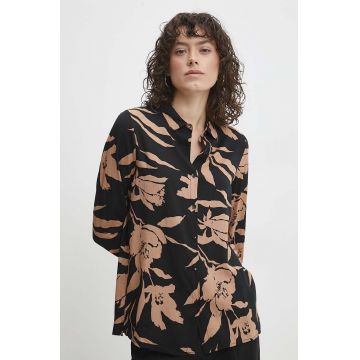 Answear Lab camasa femei, culoarea maro, cu guler clasic, regular