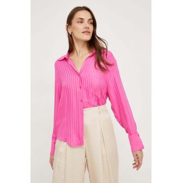 Answear Lab camasa femei, culoarea roz, cu guler clasic, relaxed