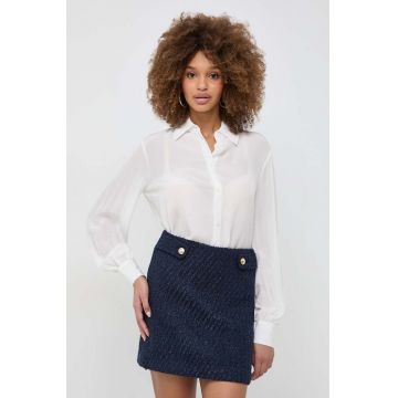 Armani Exchange camasa femei, culoarea alb, cu guler clasic, relaxed