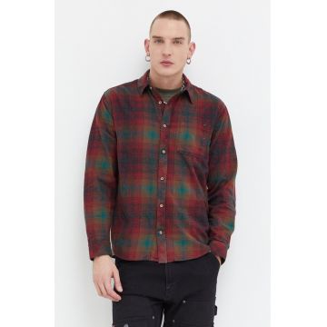 Billabong camasa din bumbac barbati, culoarea maro, cu guler clasic, regular