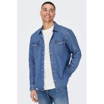 Camasa din denim cu capse