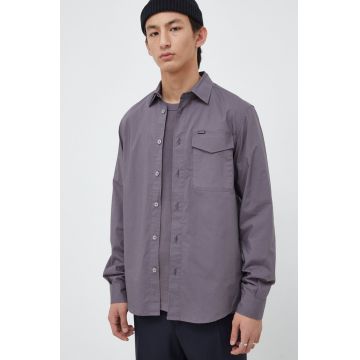 G-Star Raw camasa barbati, culoarea violet, cu guler clasic, regular