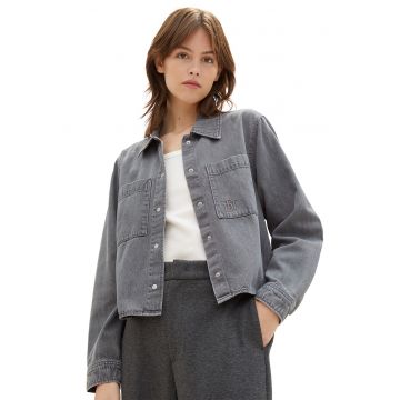 Jacheta-camasa de denim cu capse