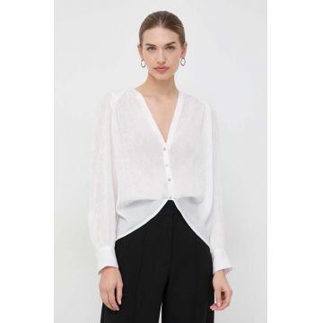 Morgan camasa femei, culoarea alb, cu guler clasic, relaxed