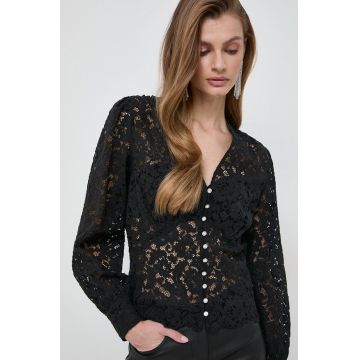 Morgan camasa femei, culoarea negru, regular