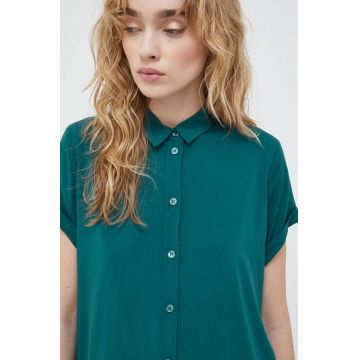 Samsoe Samsoe cămașă femei, culoarea verde, cu guler clasic, regular