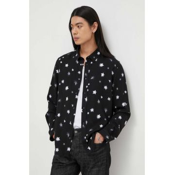 The Kooples camasa barbati, culoarea negru, cu guler clasic, regular