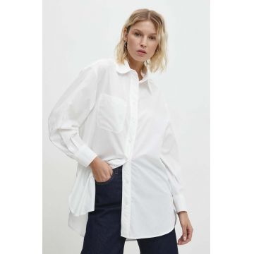 Answear Lab camasa femei, culoarea alb, cu guler clasic, relaxed