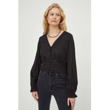 Levi's camasa femei, culoarea negru, regular