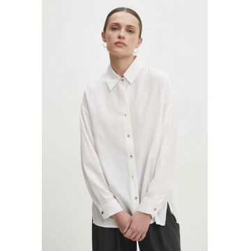Answear Lab camasa femei, culoarea alb, cu guler clasic, relaxed