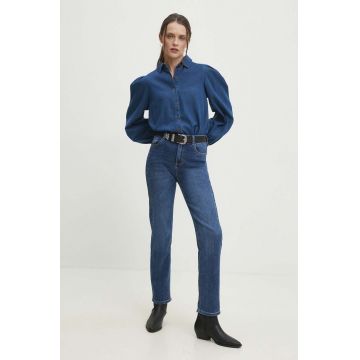 Answear Lab camasa jeans femei, cu guler clasic, regular