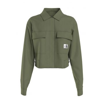 Camasa crop cu buzunare aplicate